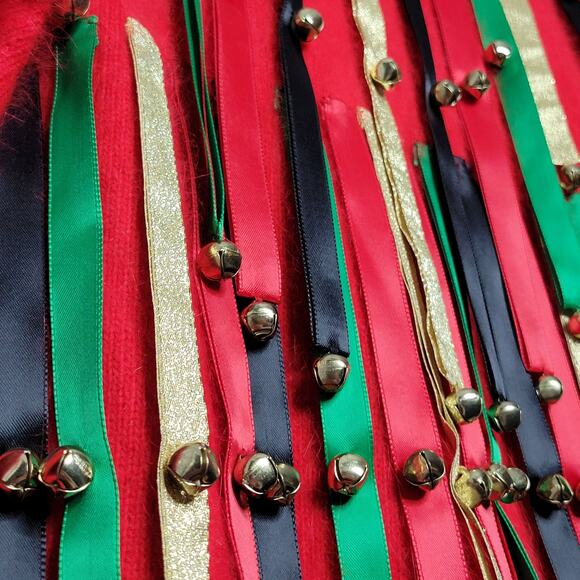 VTG Rafaella Angora Rabbit Wool Holiday Christmas Ribbon Jingle Bell Sweater✨️M - Picture 5 of 14